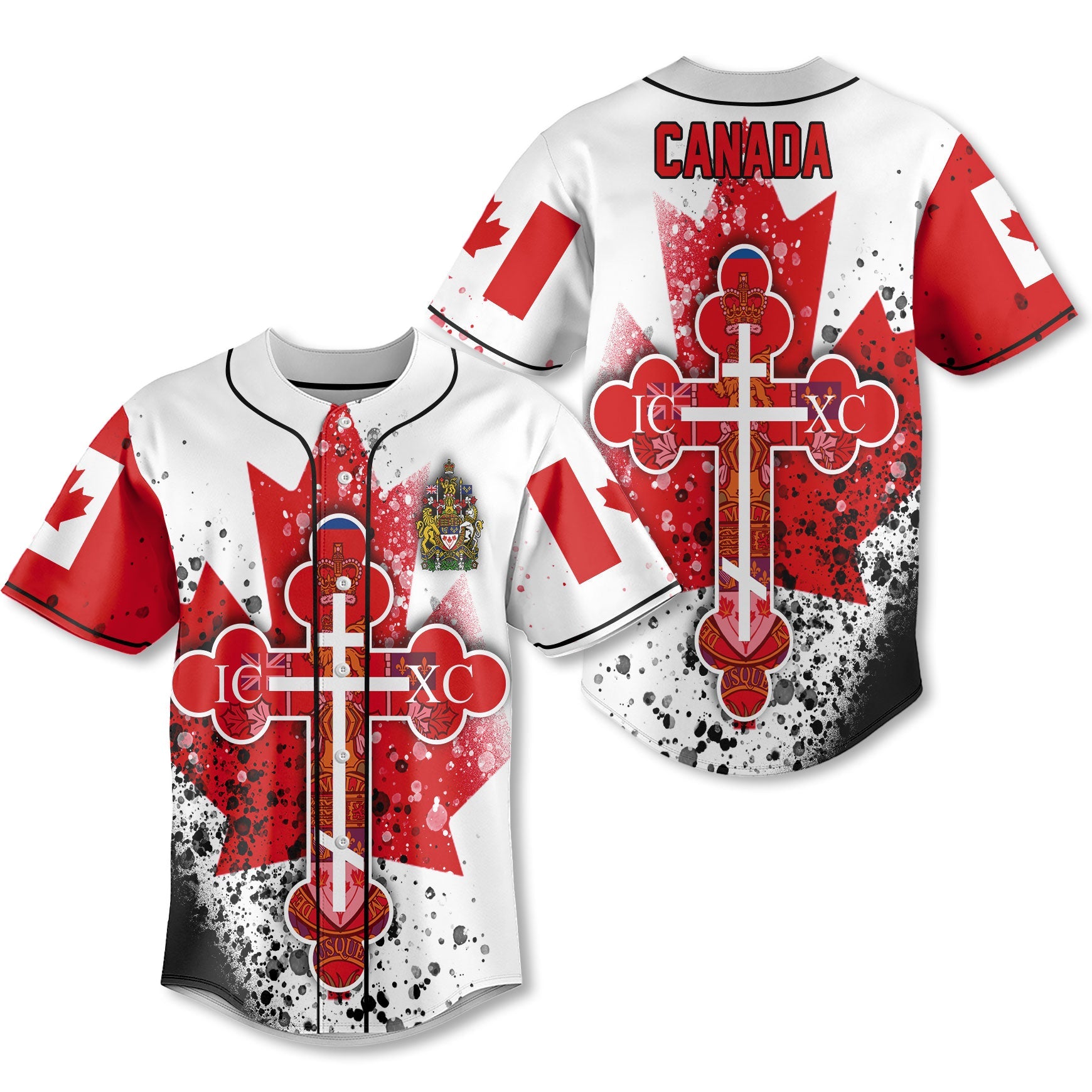 Canada Baseball Jersey Flag & Coat Of Arms Orthodox Style