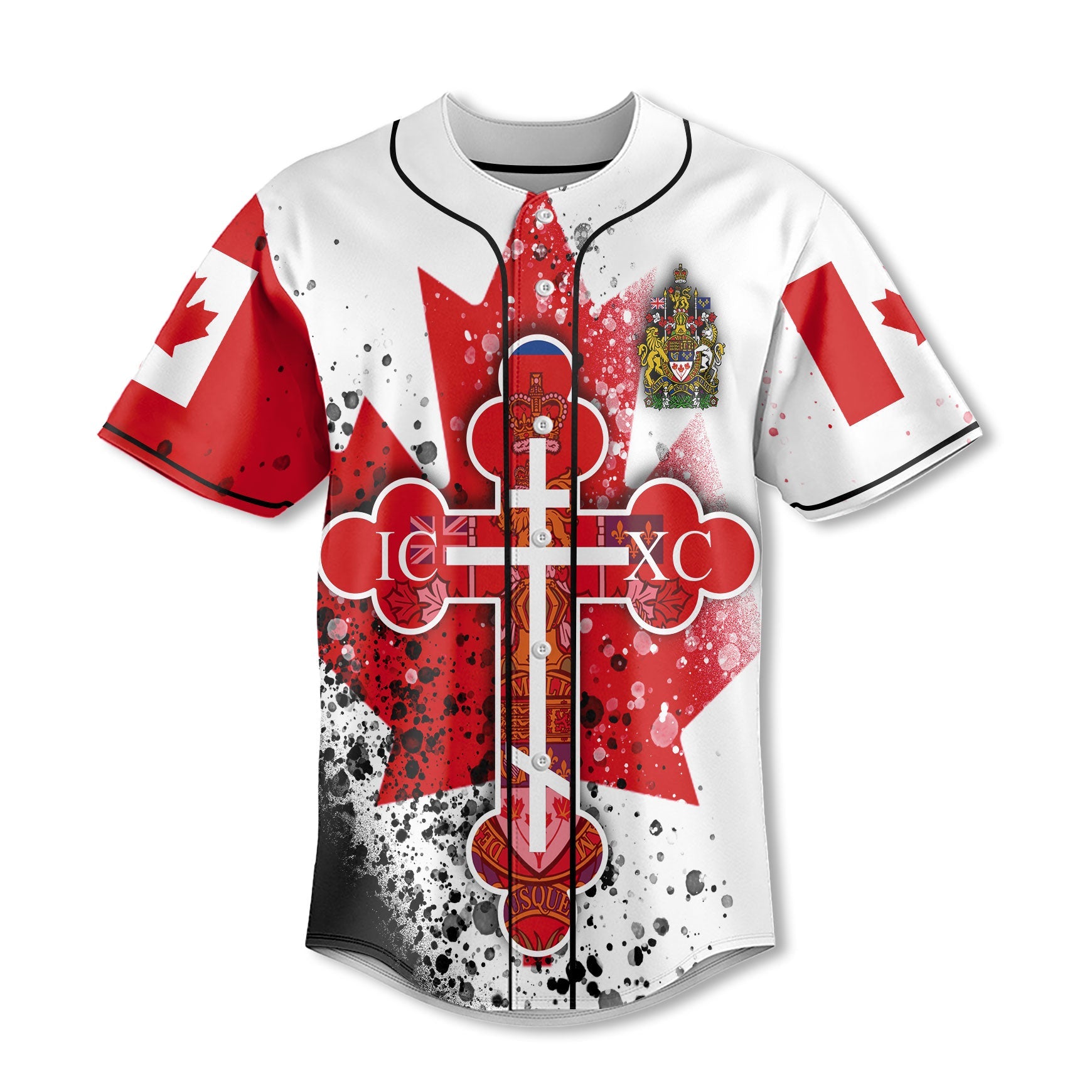 Canada Baseball Jersey Flag & Coat Of Arms Orthodox Style