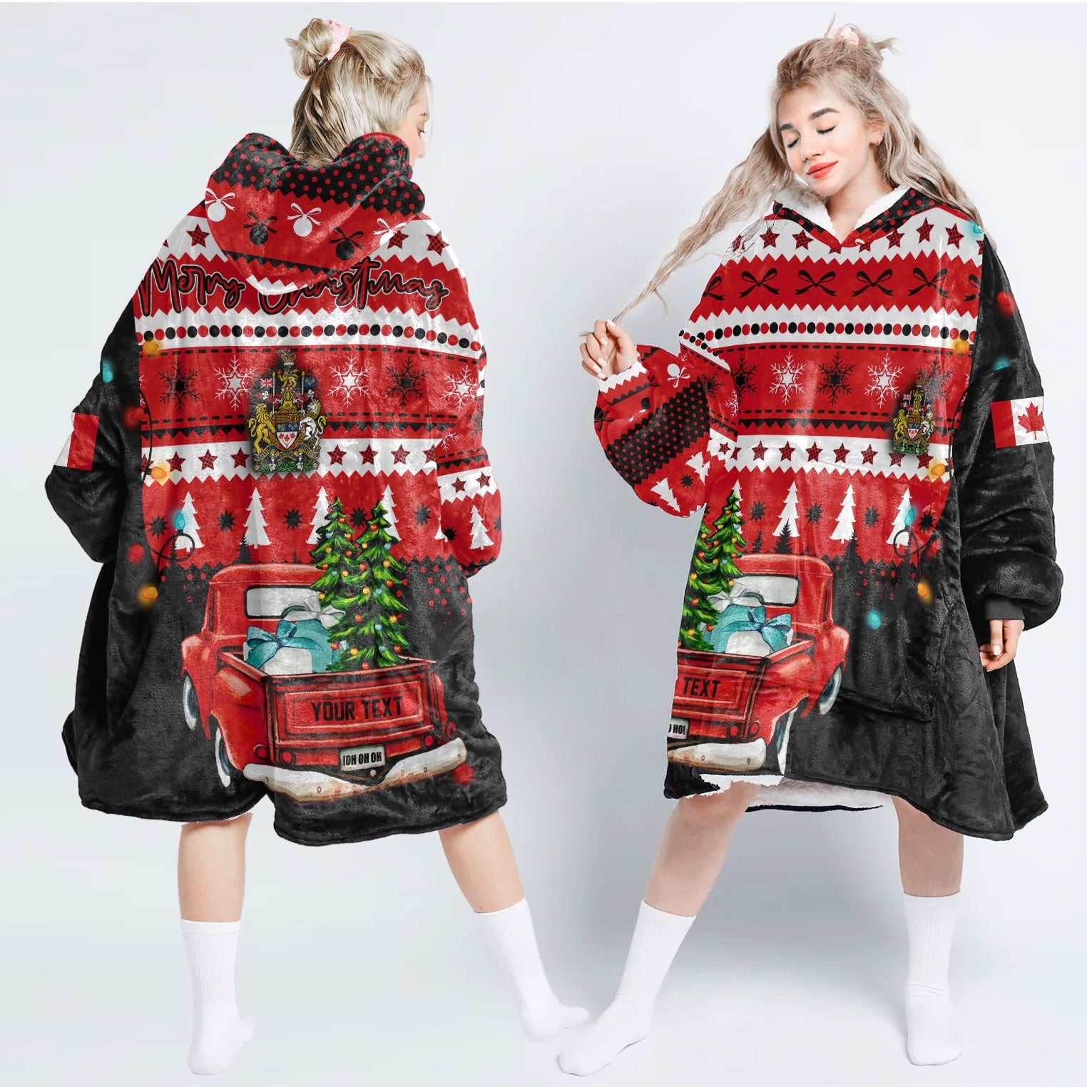 Canada Snug Hoodie Coat Of Arms Christmas Style