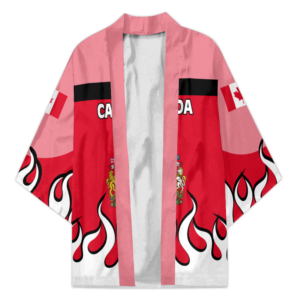 Canada Kimono Flag & Coat Of Arms Fire Hockey Style