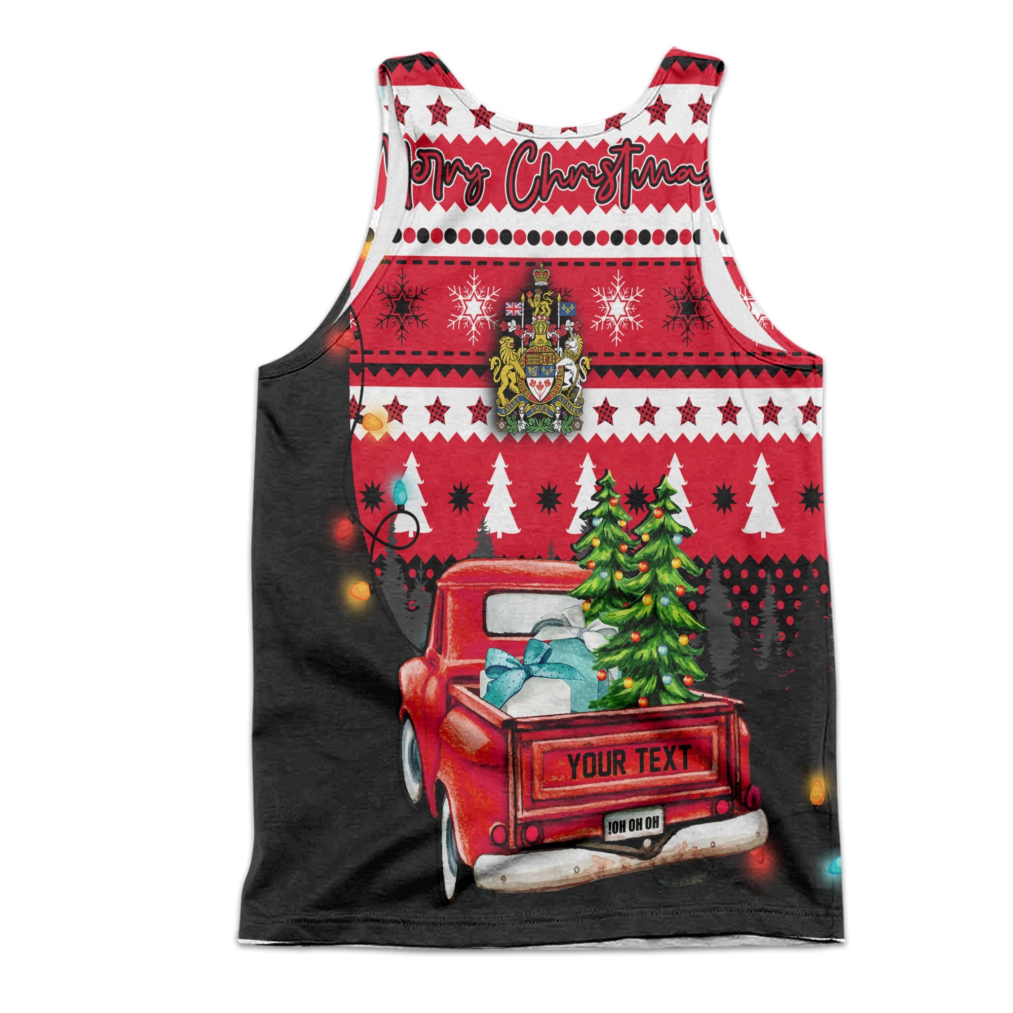 Canada Men Tank Top Coat Of Arms Christmas Style