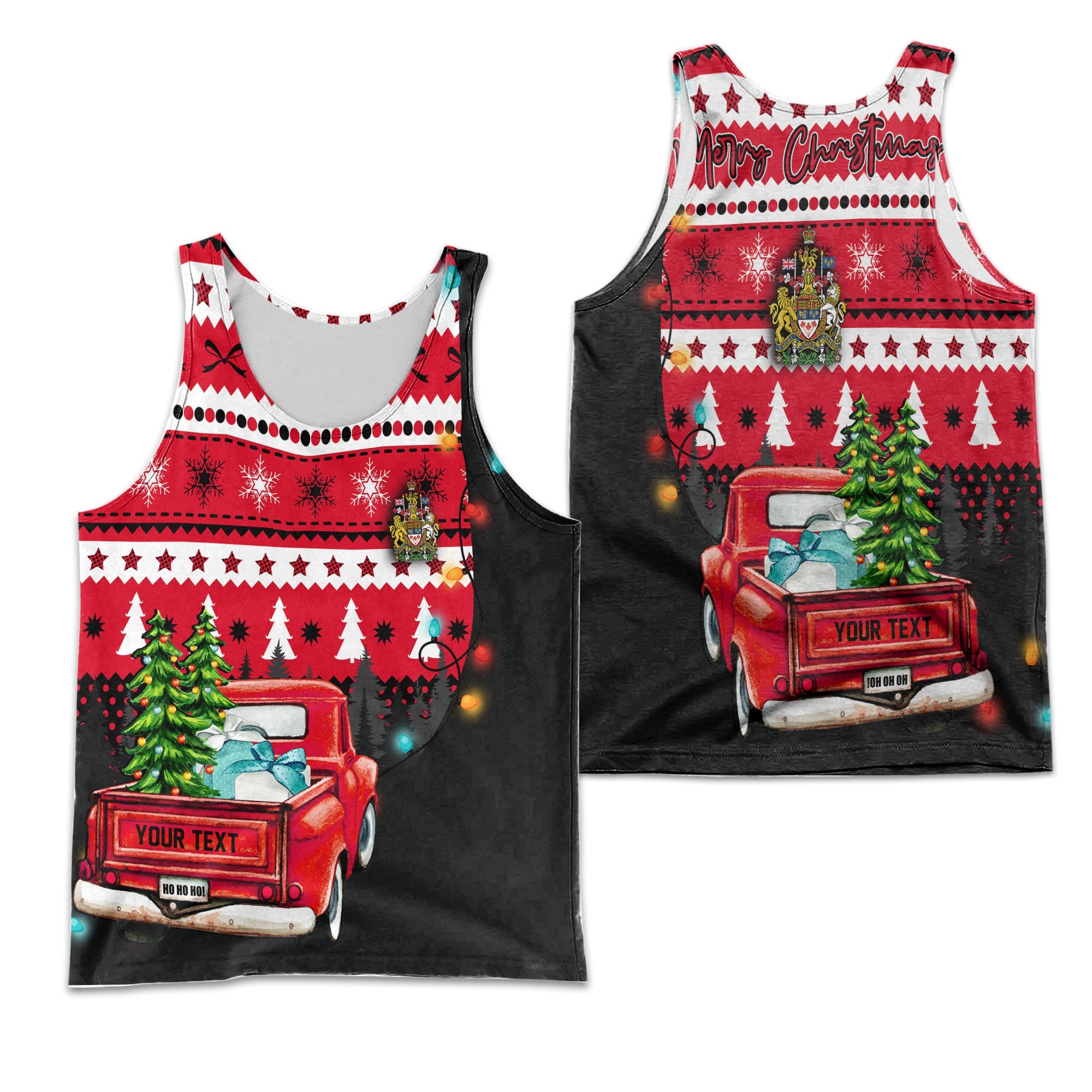 Canada Men Tank Top Coat Of Arms Christmas Style