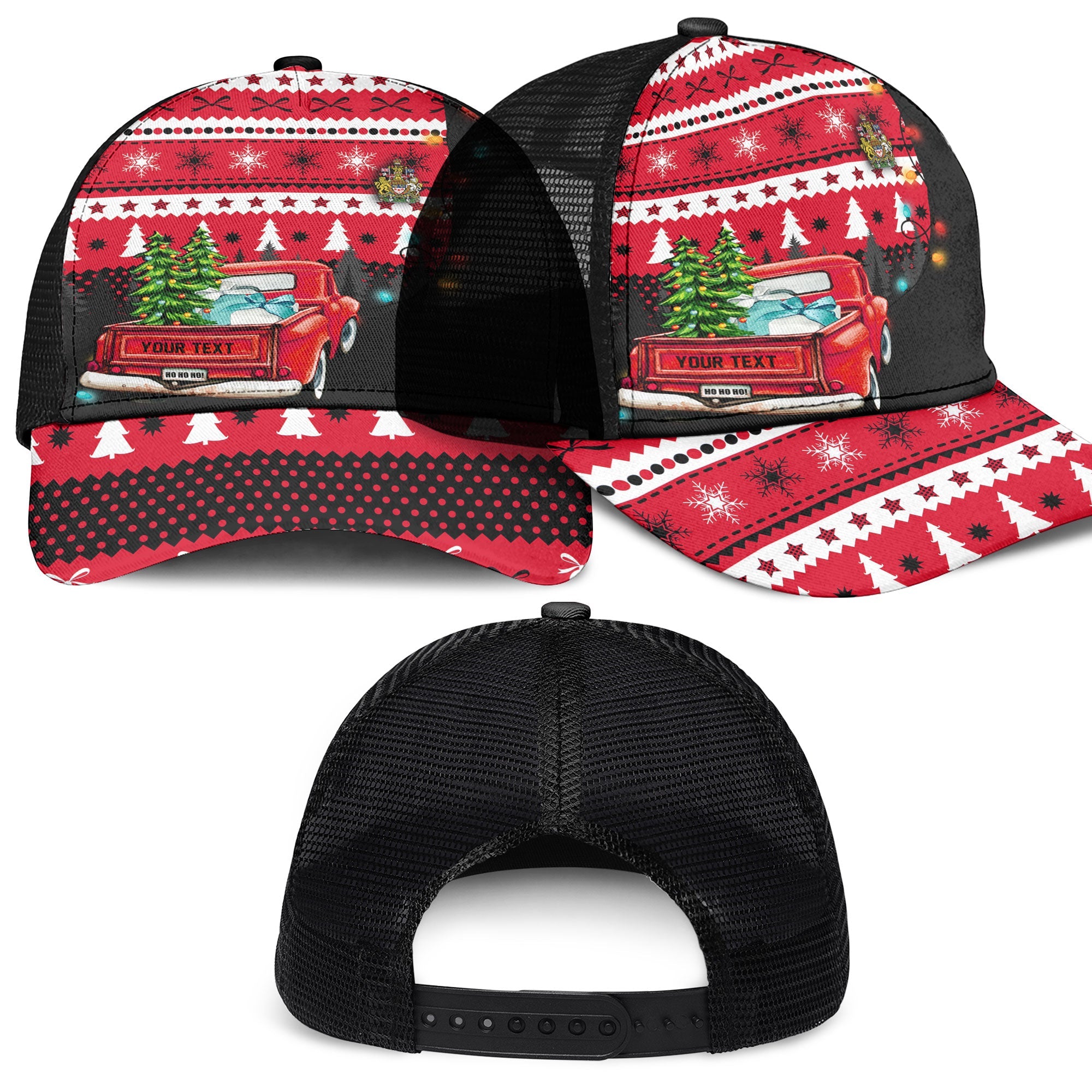 Canada Mesh Back Cap Coat Of Arms Christmas Style