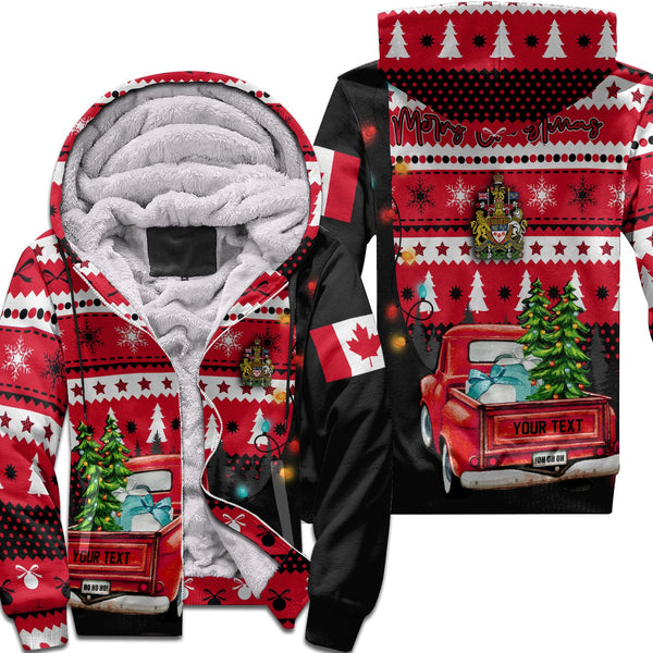 Canada Sherpa Hoodie Coat Of Arms Christmas Style