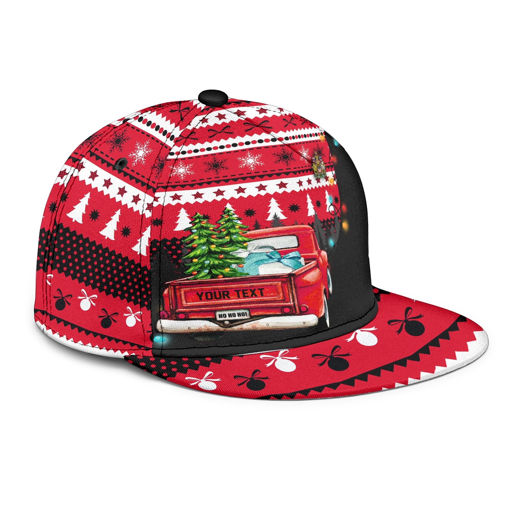 Canada Snapback Hat Coat Of Arms Christmas Style