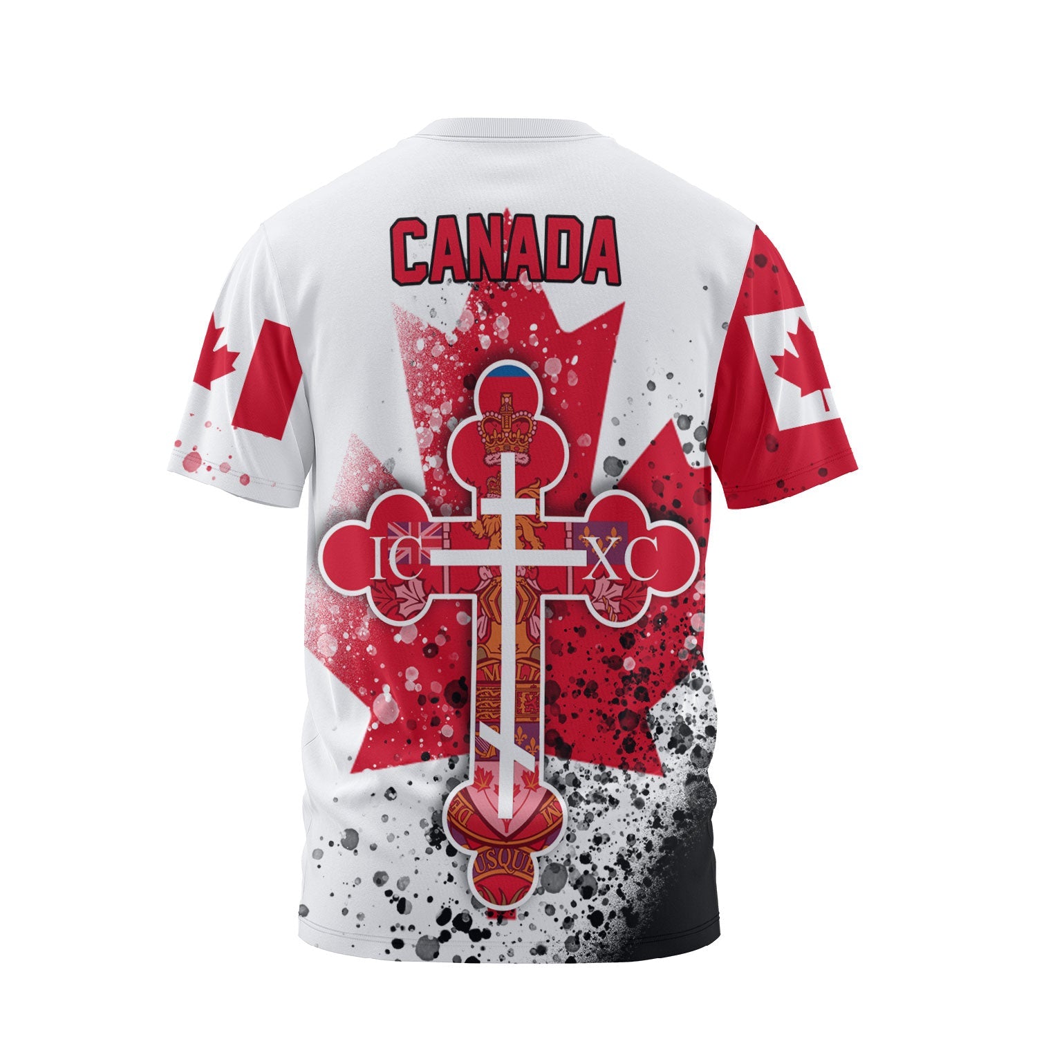 Canada T Shirt Flag & Coat Of Arms Orthodox Style