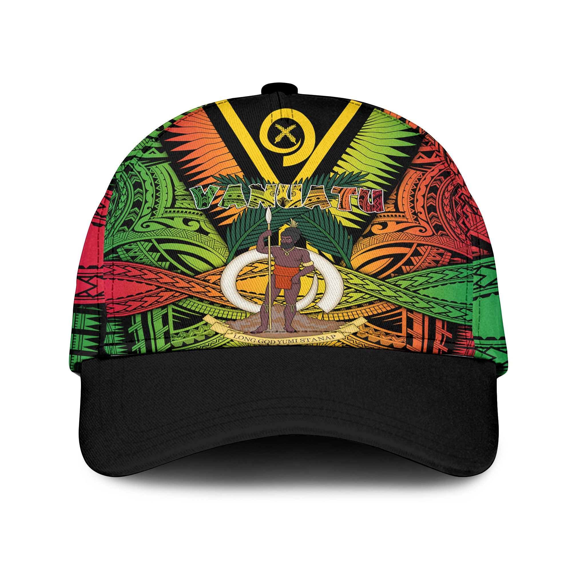 Vanuatu Classic Cap Coat Of Arms Reggae Style