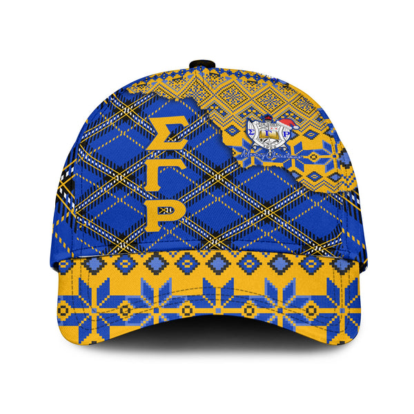 Sorority Cap - Christmas Sigma Gamma Rho Girl Classic Cap Plaid Background Style