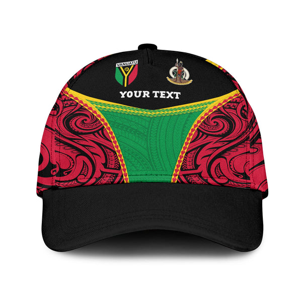 Vanuatu Flag & Coat Of Arms Classic Cap Black Style