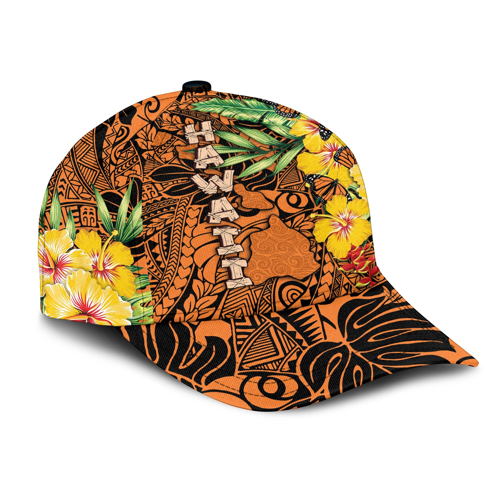 Hawaii Classic Cap Kamehameha Butterfly Tropical Style