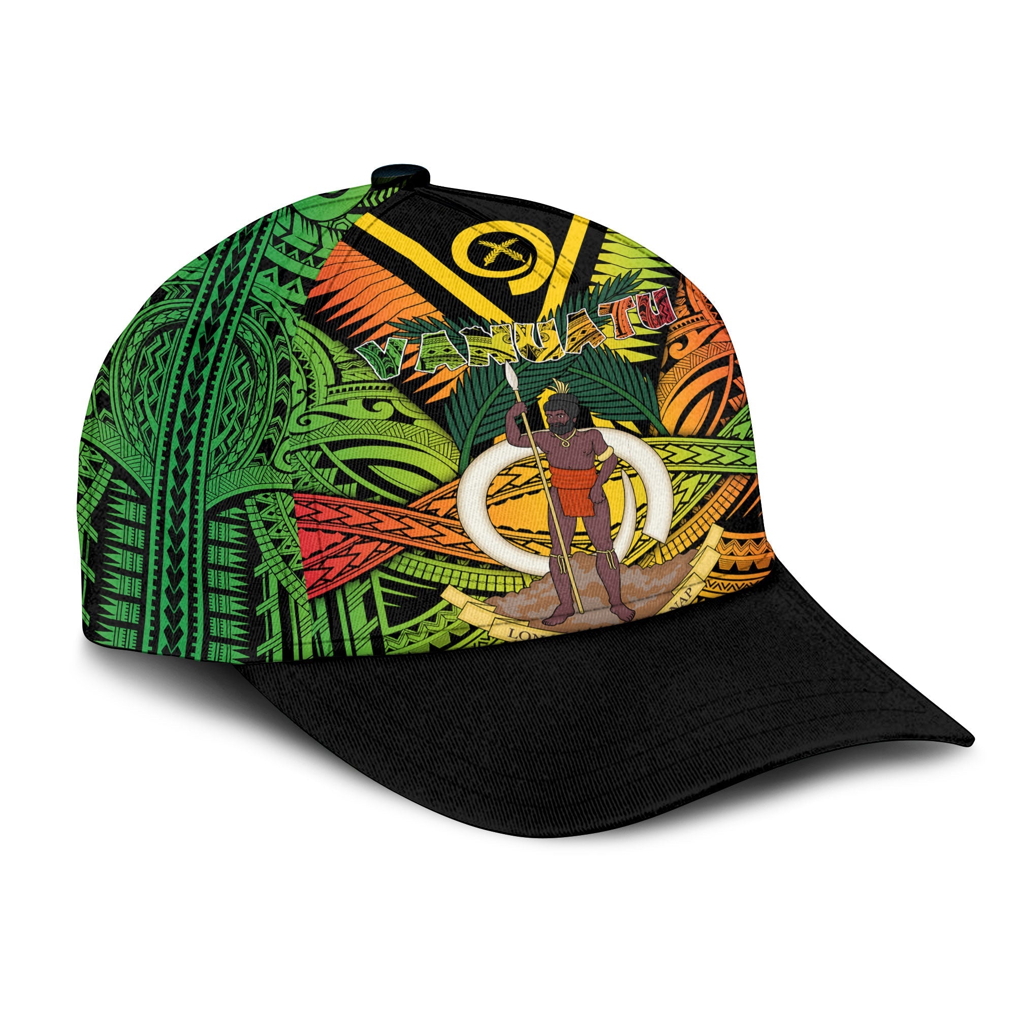 Vanuatu Classic Cap Coat Of Arms Reggae Style