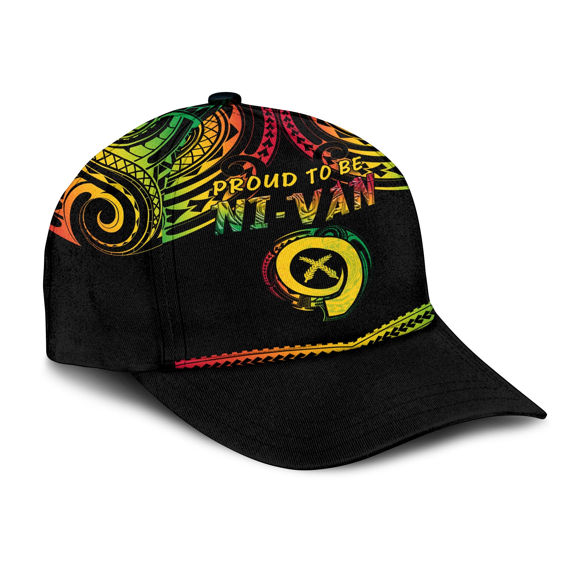 Vanuatu Proud To Be Ni-Van Classic Cap Coat Of Arms Reggae Style