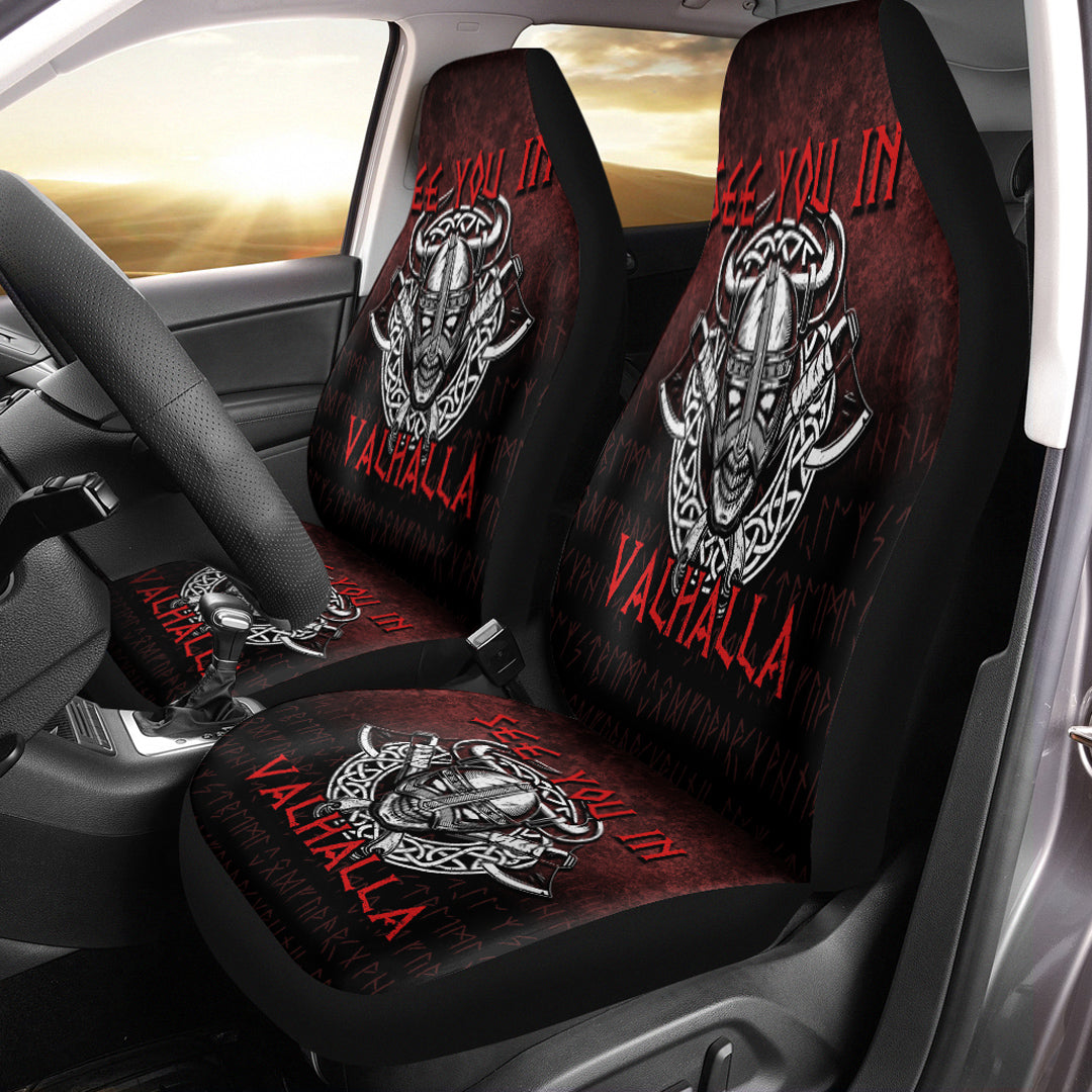 Viking Car Seat Cover Viking Axe Norse Warrior See You In Valhalla