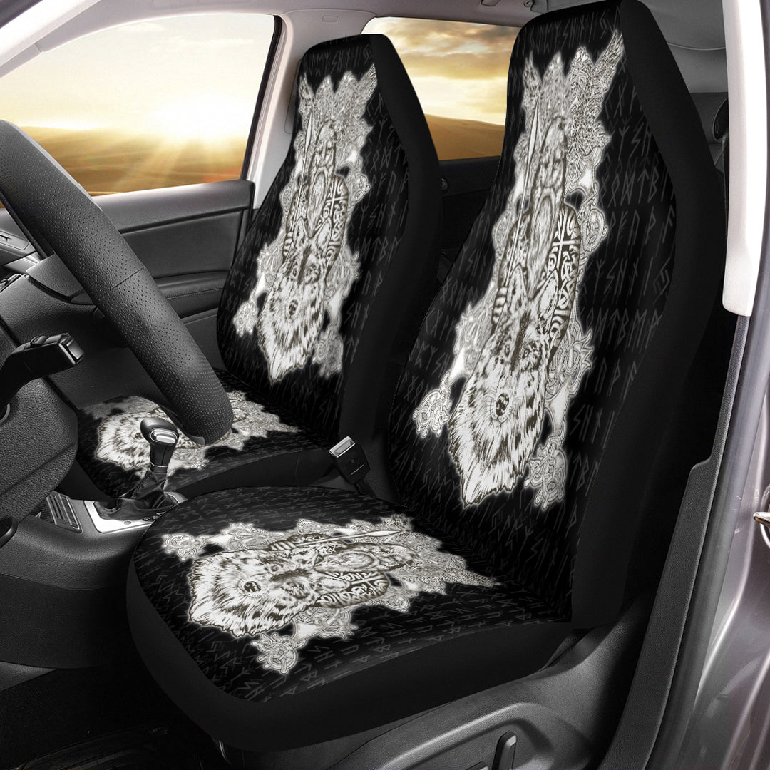 Viking Car Seat Cover Odin Wolf Viking Set