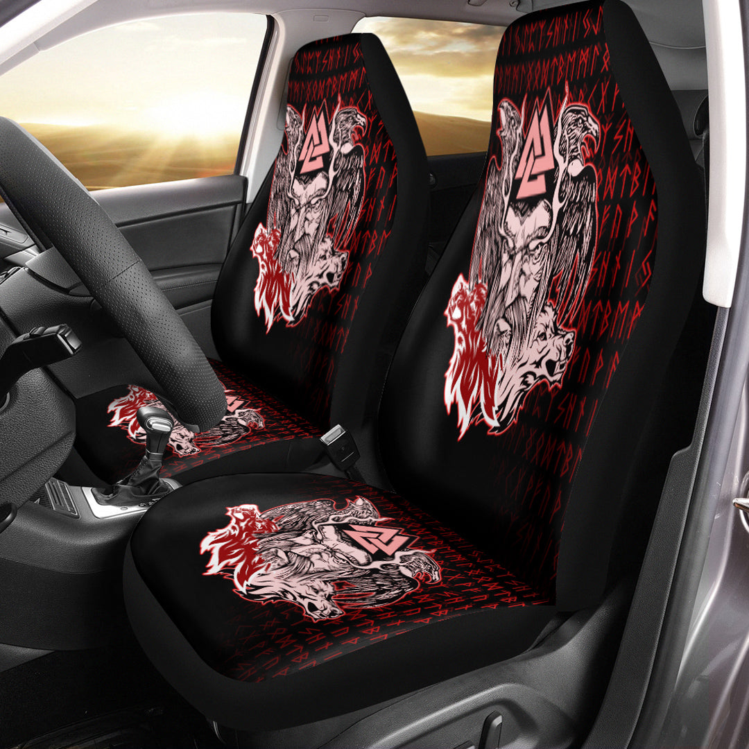 Viking Car Seat Cover Odin Viking Set Red