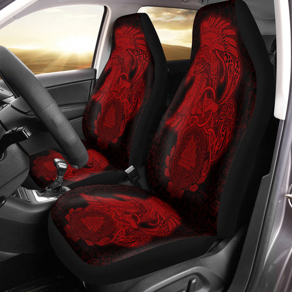 Viking Car Seat Cover Raven Celtic Viking Red Homeset