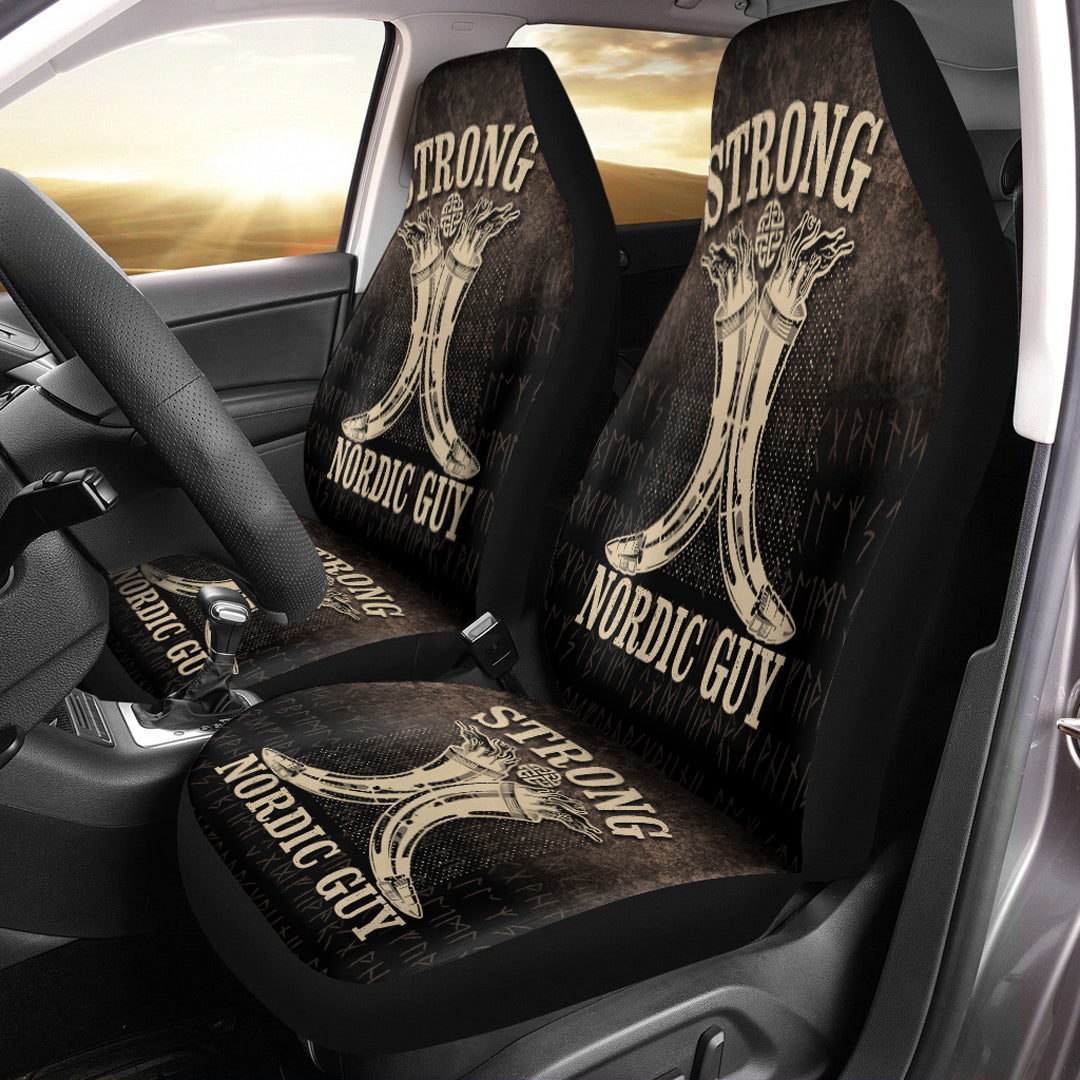 Viking Car Seat Cover Strong Nordic Guy