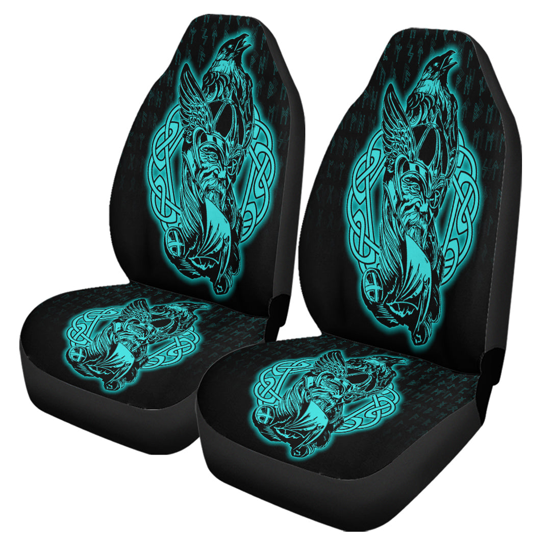 Viking Car Seat Cover Odin Raven Viking Set Turquoise