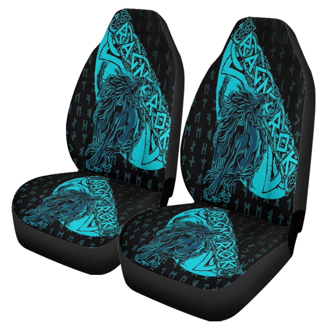 Viking Car Seat Cover Fenrir Ragnarok Cyan