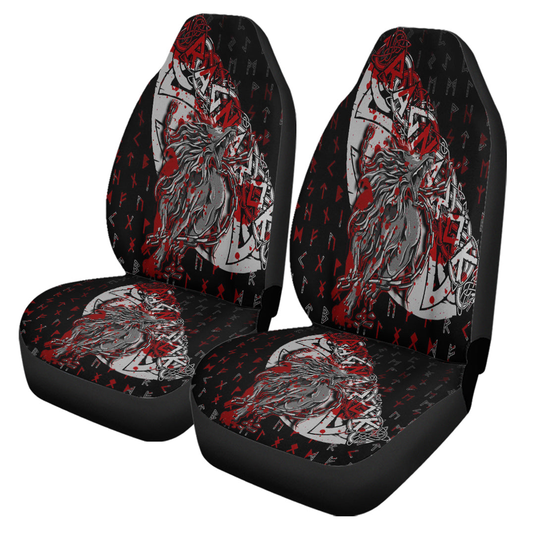 Viking Car Seat Cover Fenrir Ragnarok Blood