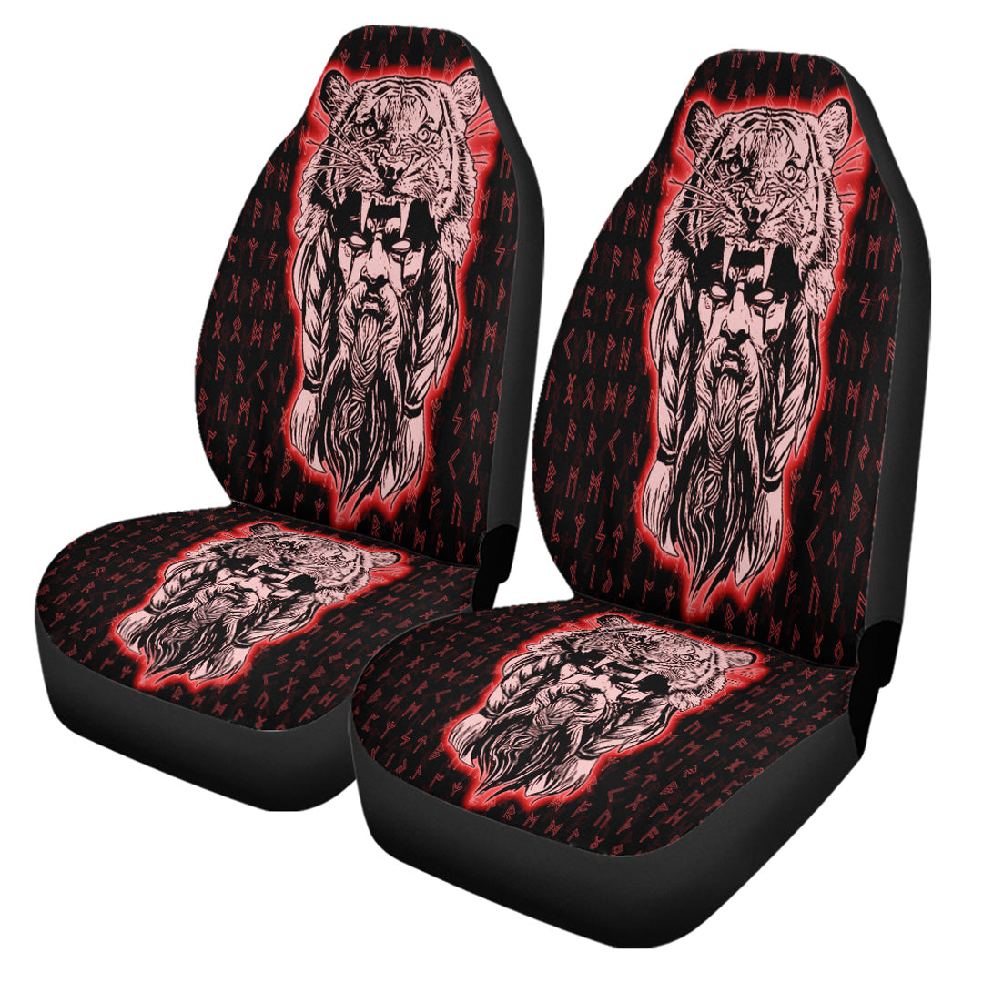 Viking Car Seat Cover Wolf Odin Viking Set Red