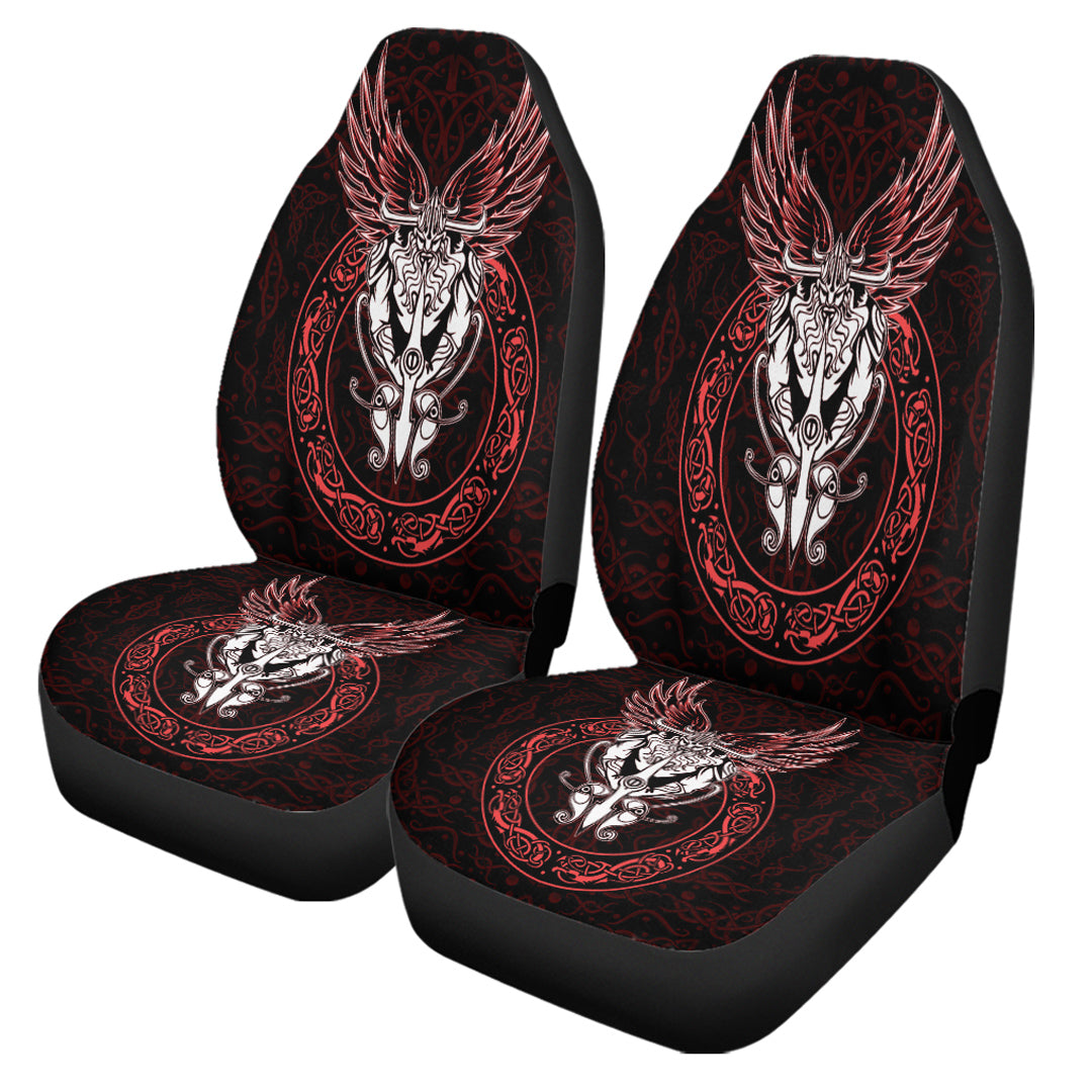 Viking Car Seat Cover Odin Wing Viking Red