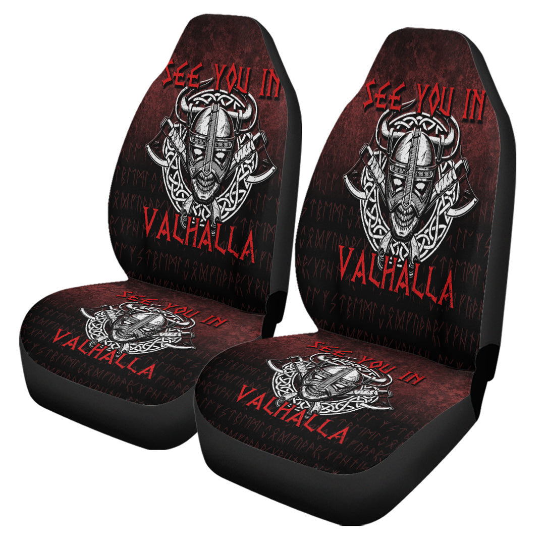 Viking Car Seat Cover Viking Axe Norse Warrior See You In Valhalla