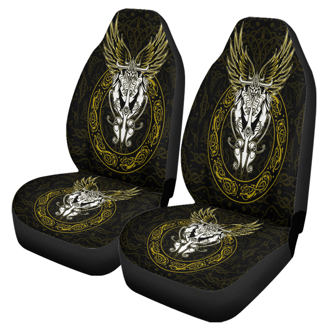 Viking Car Seat Cover Odin Wing Viking Gold