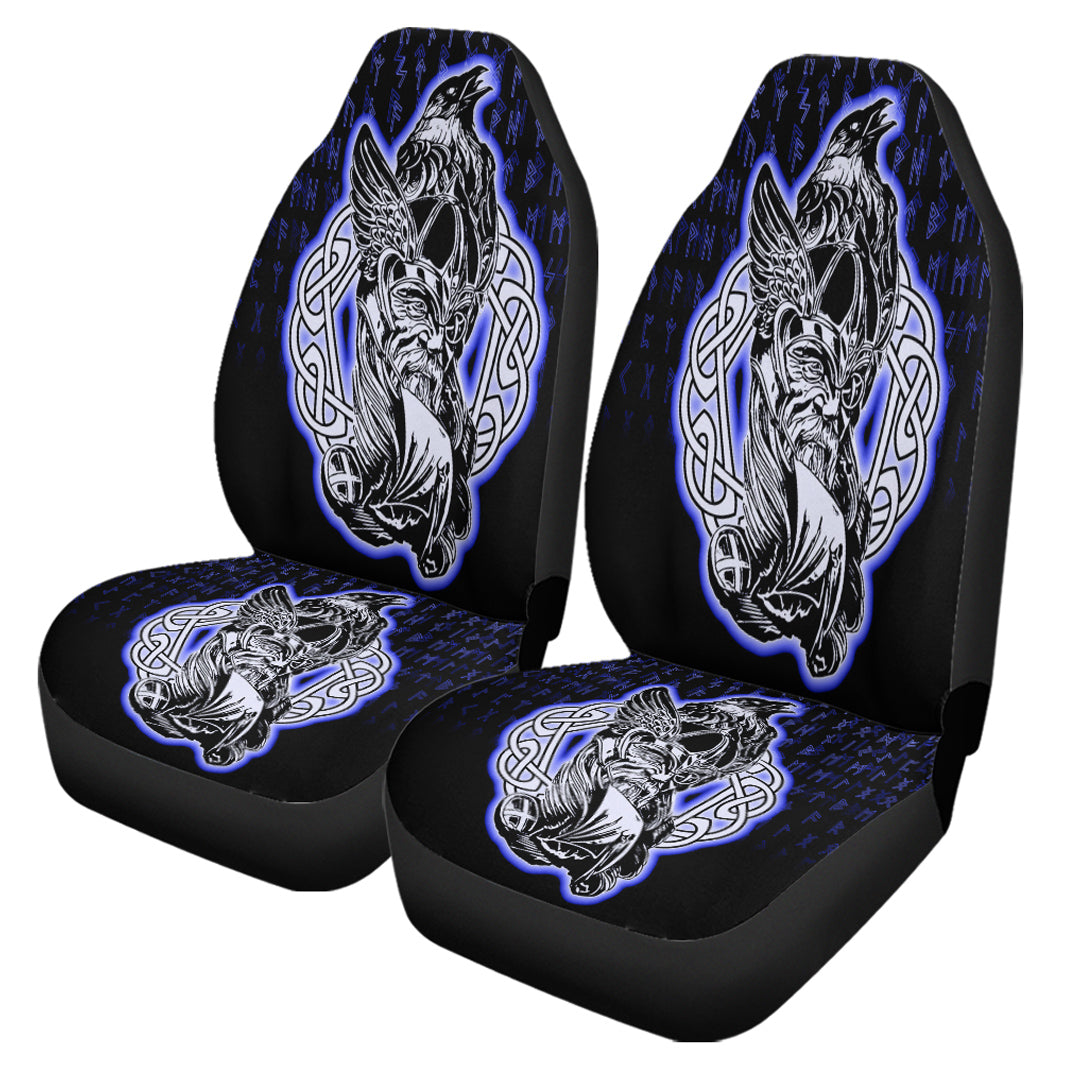 Viking Car Seat Cover Odin Raven Viking Set Blue