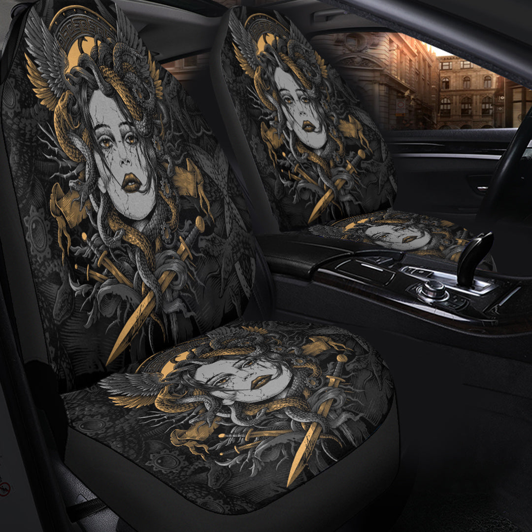 Viking Car Seat Cover Head Of Medusa