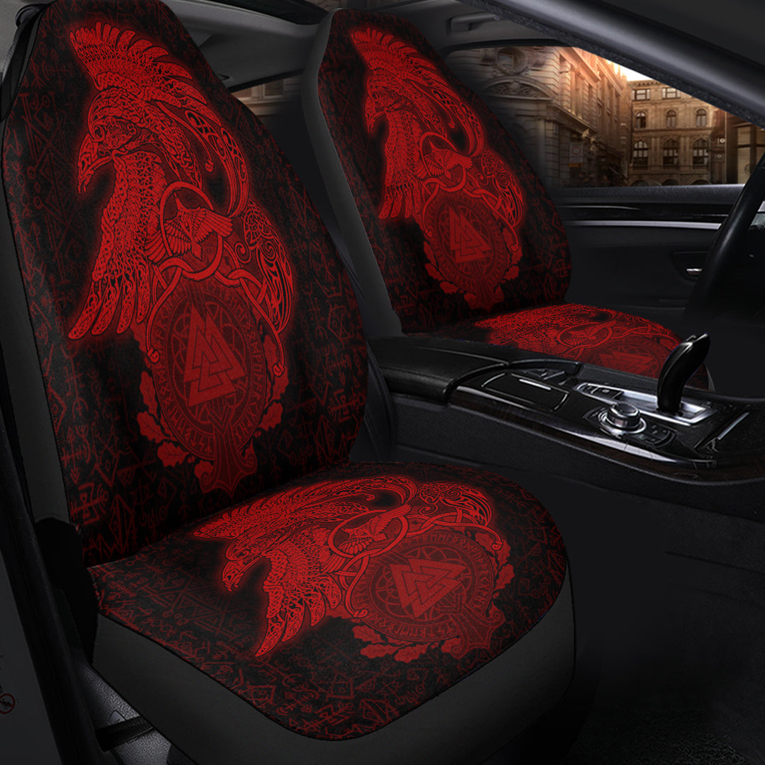 Viking Car Seat Cover Raven Celtic Viking Red Homeset