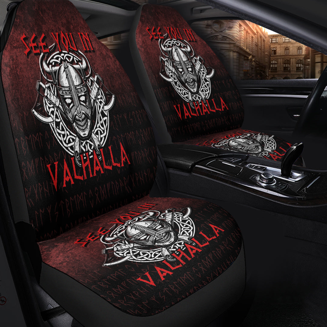 Viking Car Seat Cover Viking Axe Norse Warrior See You In Valhalla