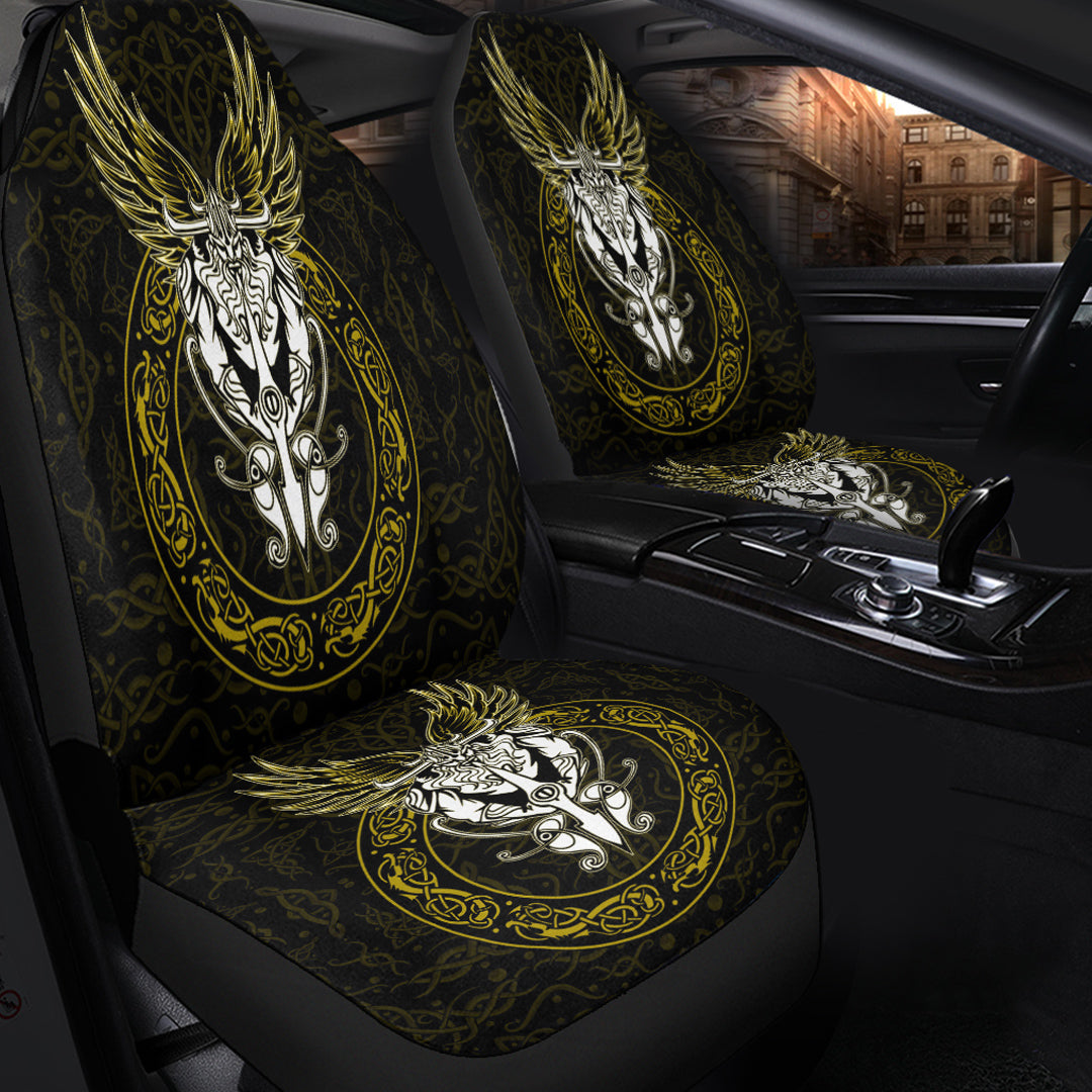 Viking Car Seat Cover Odin Wing Viking Gold