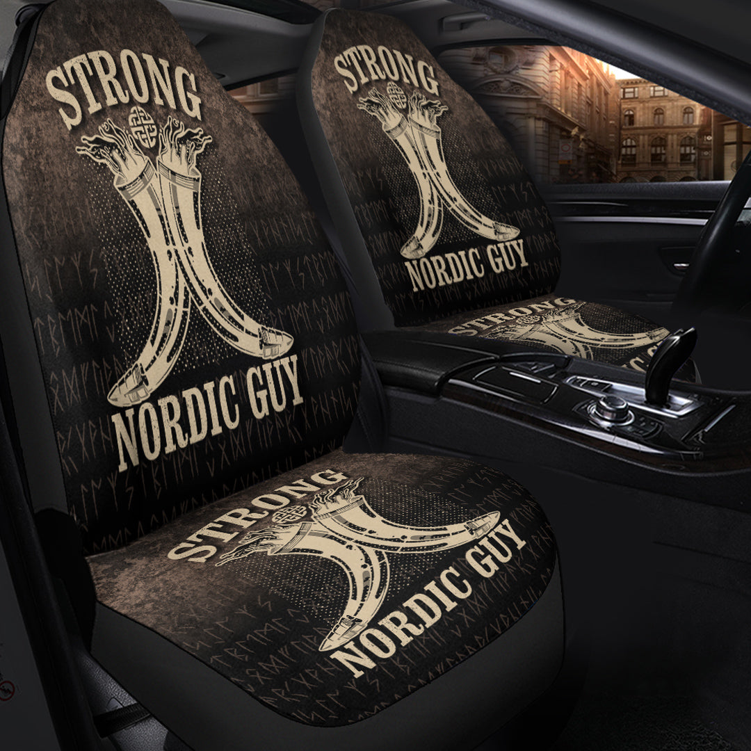 Viking Car Seat Cover Strong Nordic Guy