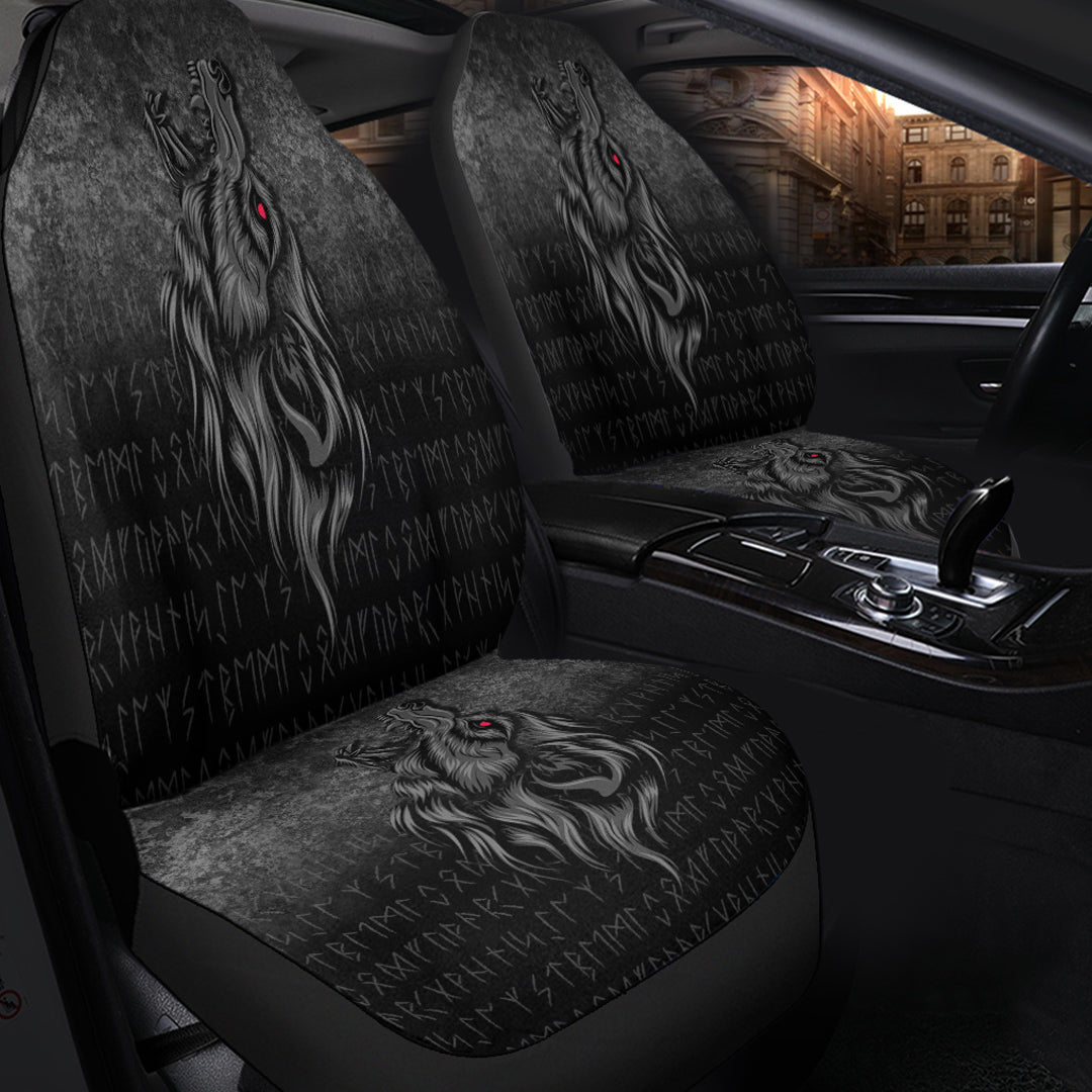 Viking Car Seat Cover Viking Fenrir Wolf Howls To The Gods