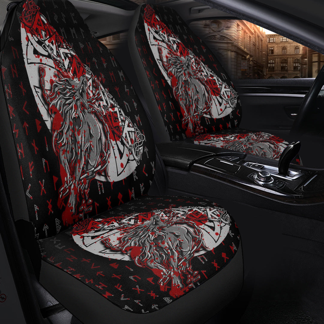 Viking Car Seat Cover Fenrir Ragnarok Blood