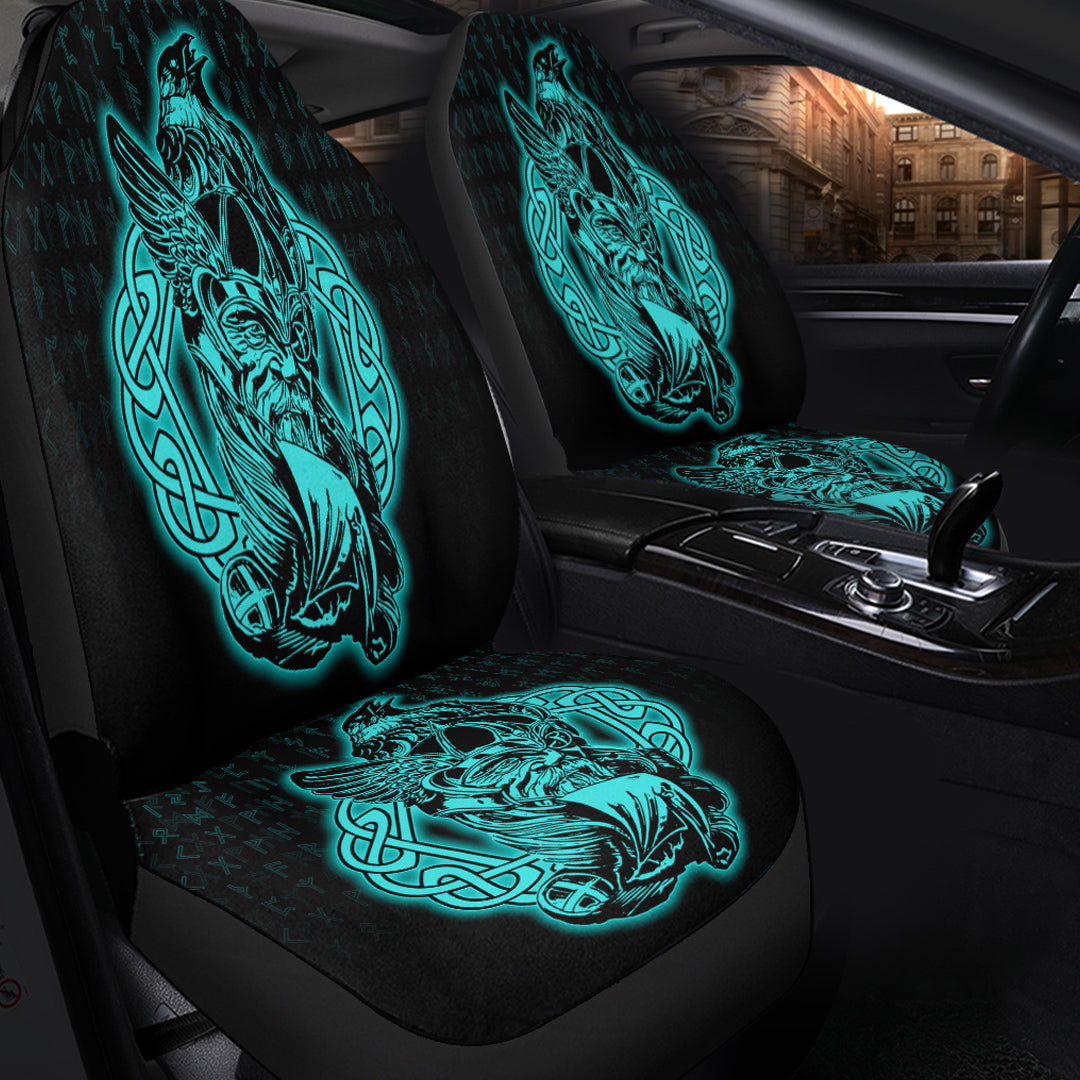 Viking Car Seat Cover Odin Raven Viking Set Turquoise