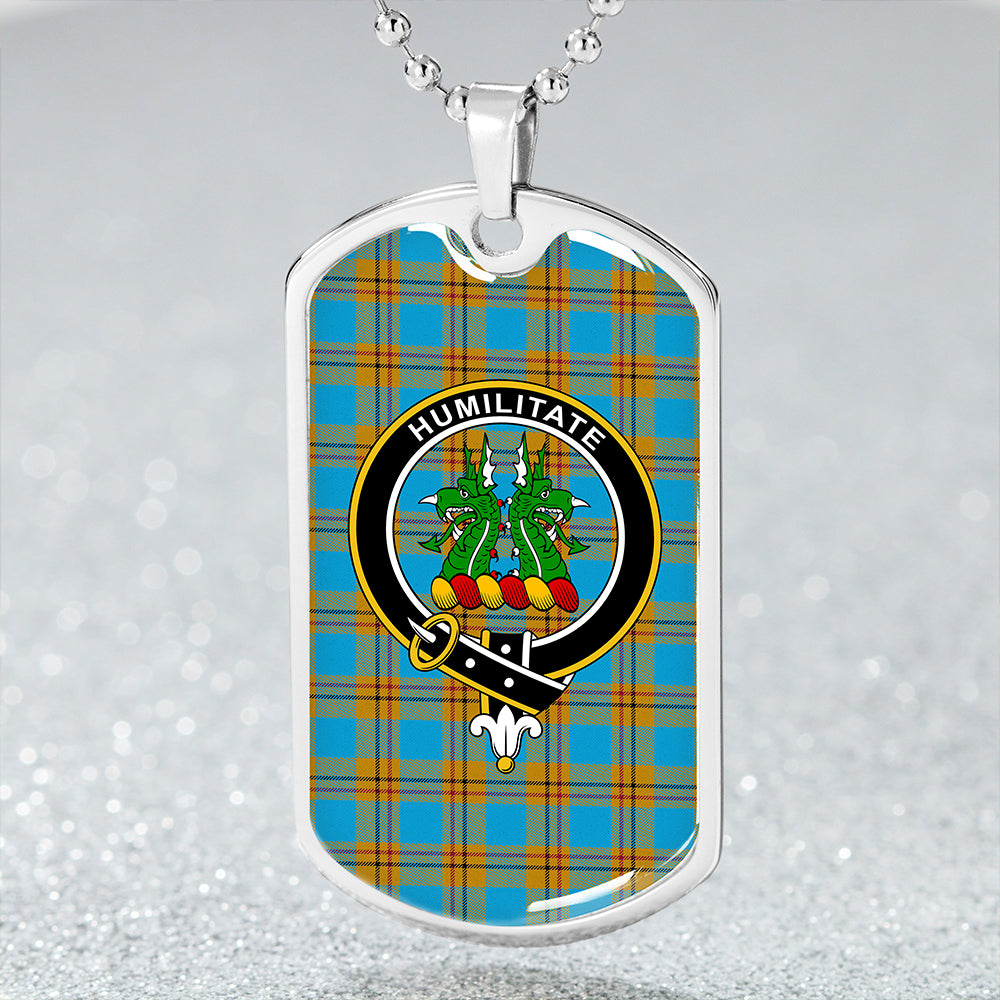 Carlisle (Carlill) Ancient Clan Badge Classic Tartan Dog Tag Necklace