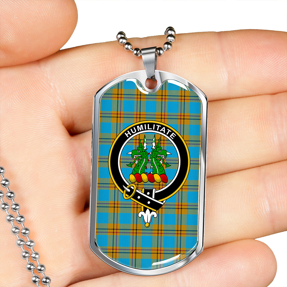 Carlisle (Carlill) Ancient Clan Badge Classic Tartan Dog Tag Necklace