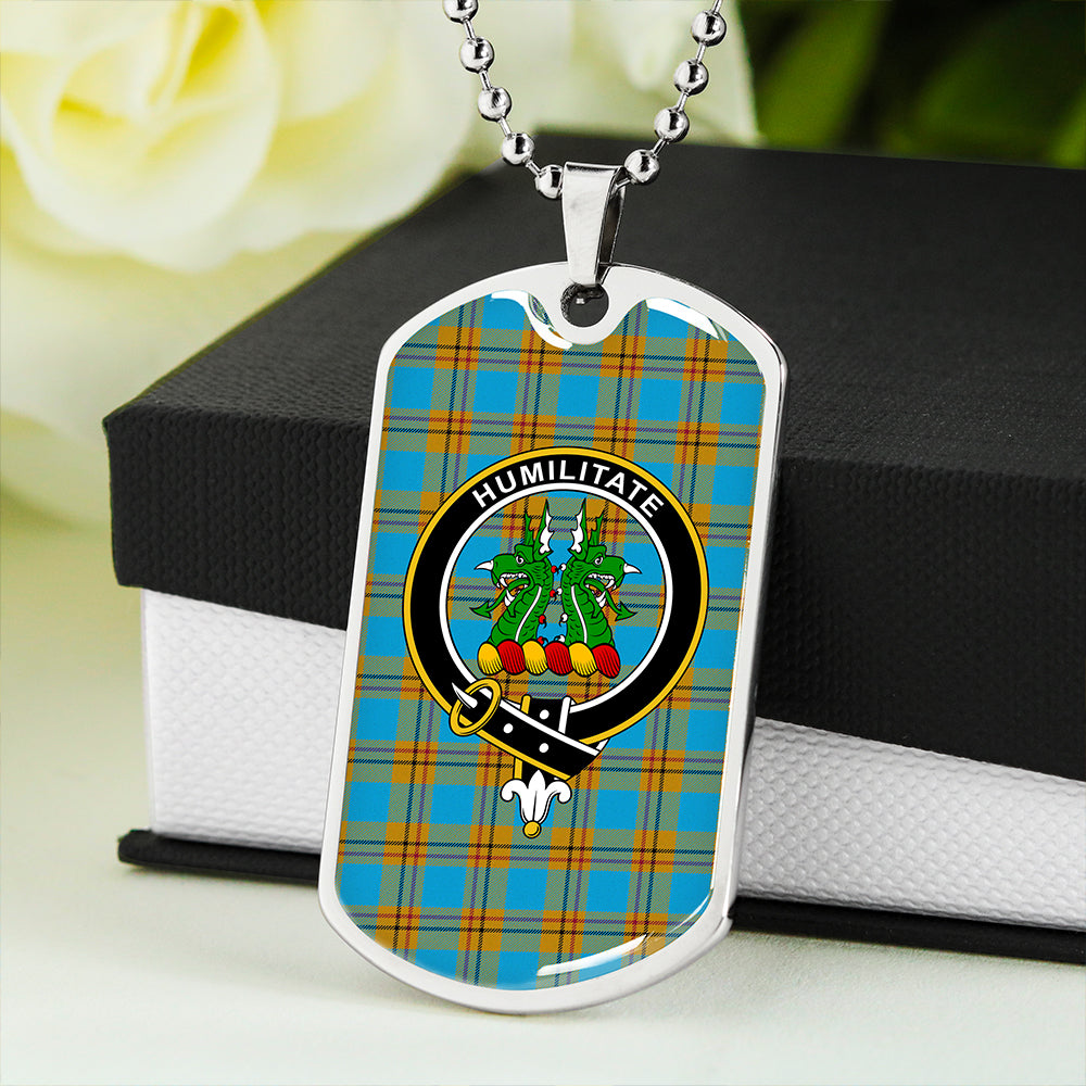 Carlisle (Carlill) Ancient Clan Badge Classic Tartan Dog Tag Necklace