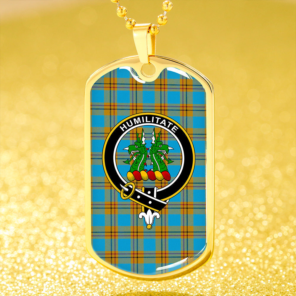Carlisle (Carlill) Ancient Clan Badge Classic Tartan Dog Tag Necklace