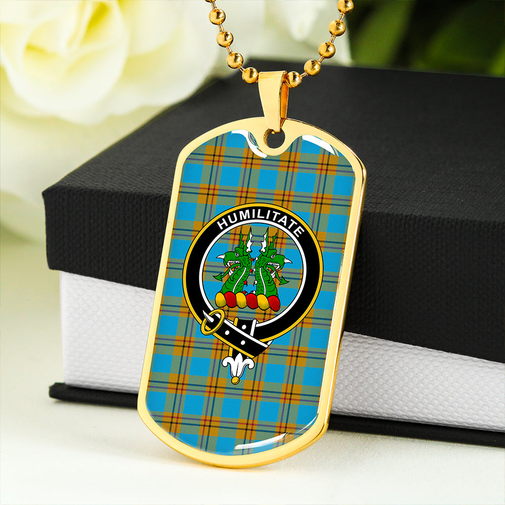 Carlisle (Carlill) Ancient Clan Badge Classic Tartan Dog Tag Necklace