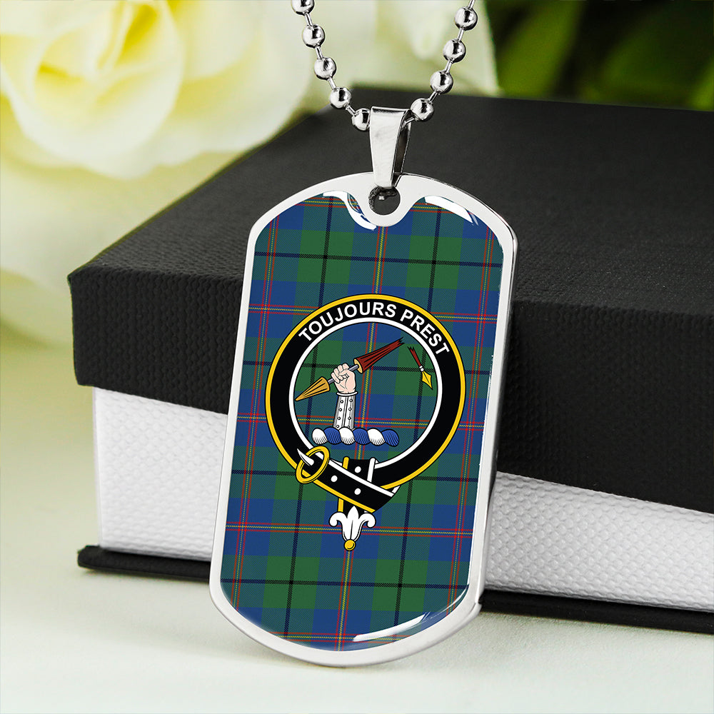Carmichael Modern Clan Badge Classic Tartan Dog Tag Necklace