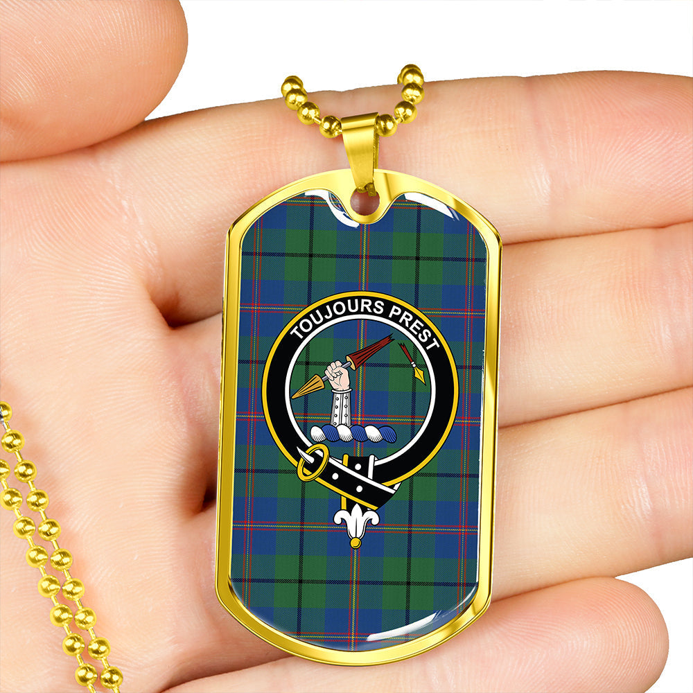 Carmichael Modern Clan Badge Classic Tartan Dog Tag Necklace