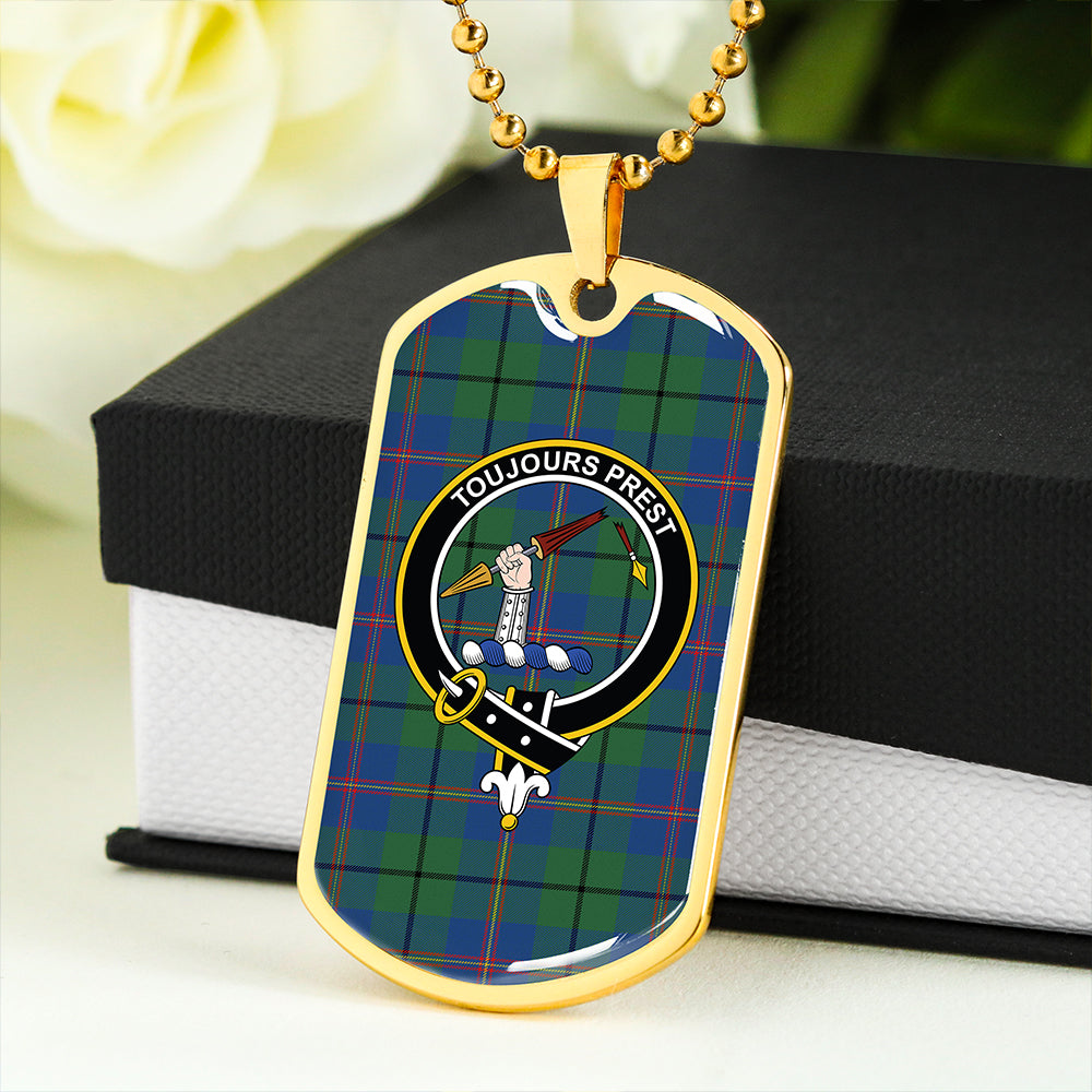 Carmichael Modern Clan Badge Classic Tartan Dog Tag Necklace