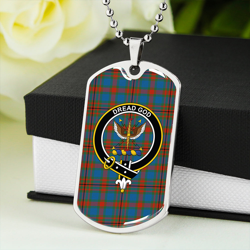 Carnegie Ancient Clan Badge Classic Tartan Dog Tag Necklace