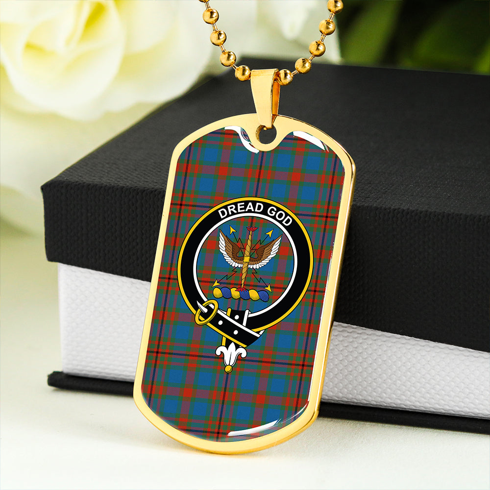 Carnegie Ancient Clan Badge Classic Tartan Dog Tag Necklace