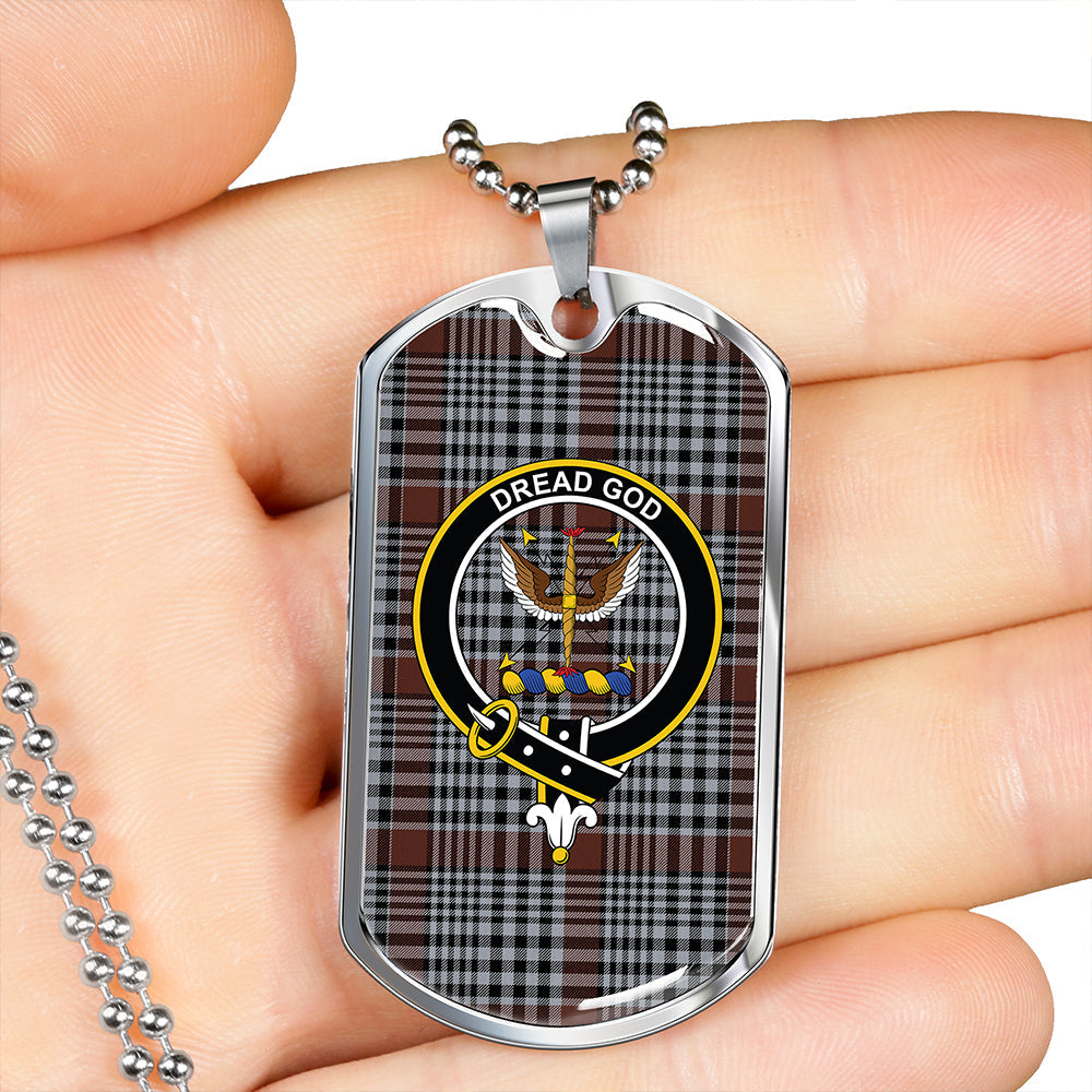 Carnegie Check Modern Clan Badge Classic Tartan Dog Tag Necklace