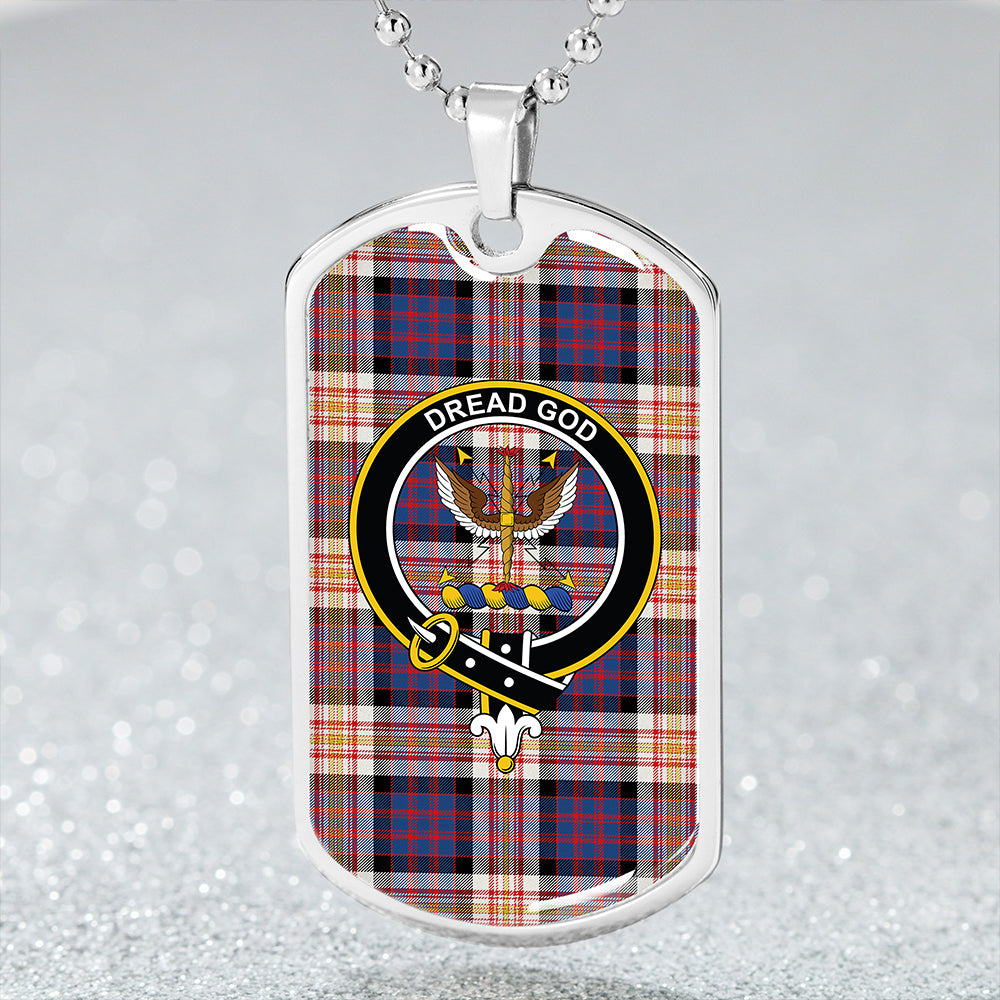 Carnegie New Modern Clan Badge Classic Tartan Dog Tag Necklace