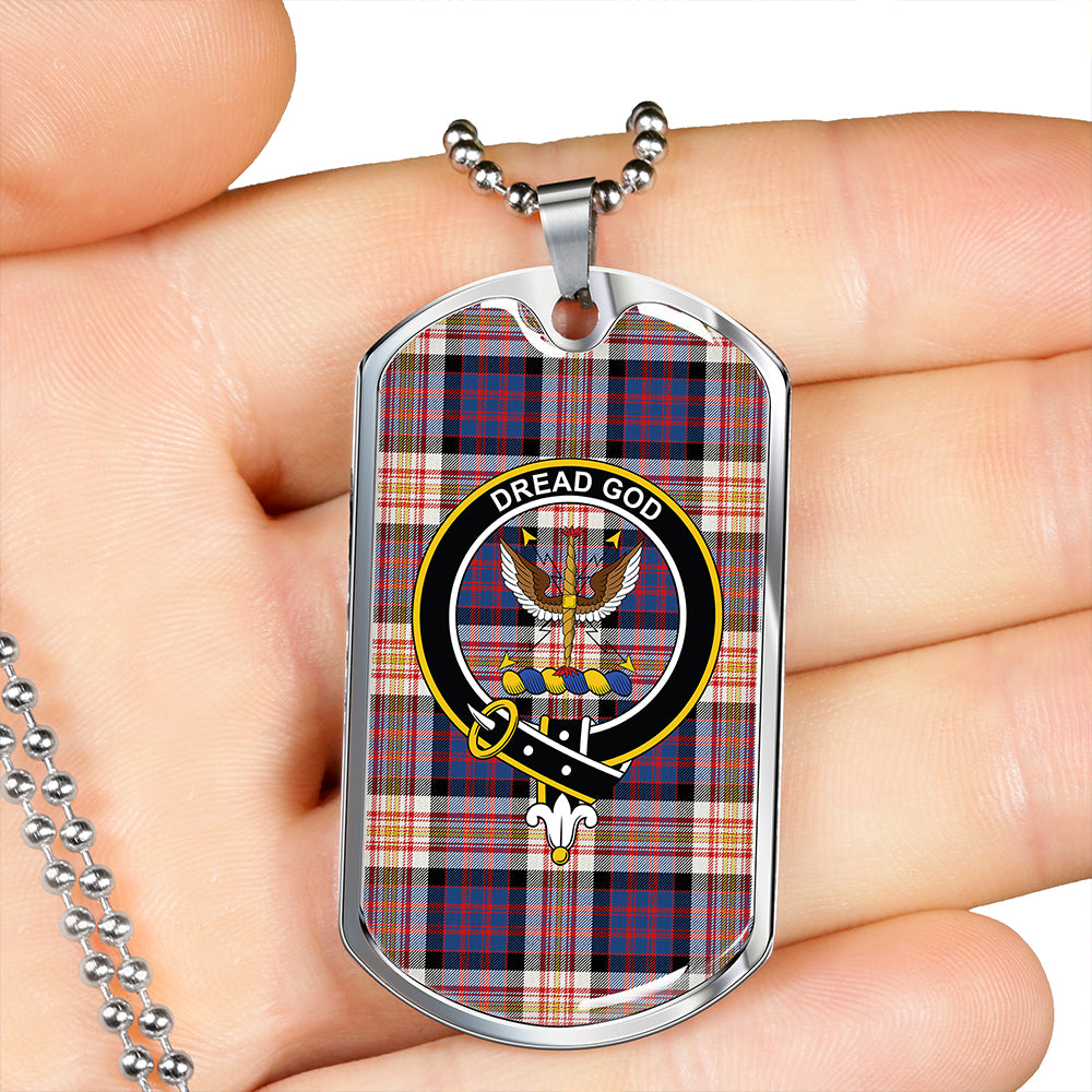 Carnegie New Modern Clan Badge Classic Tartan Dog Tag Necklace